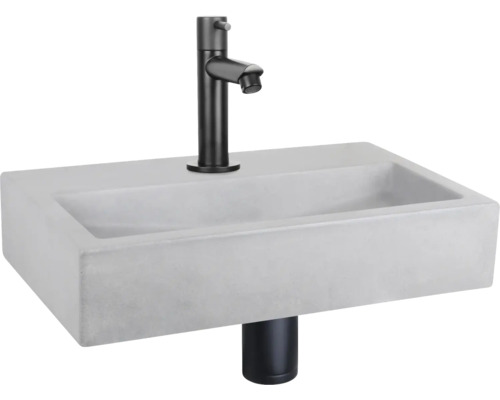 Verschil Handwasbak Plat 38 x 24 cm grijs met coating 38.005.38