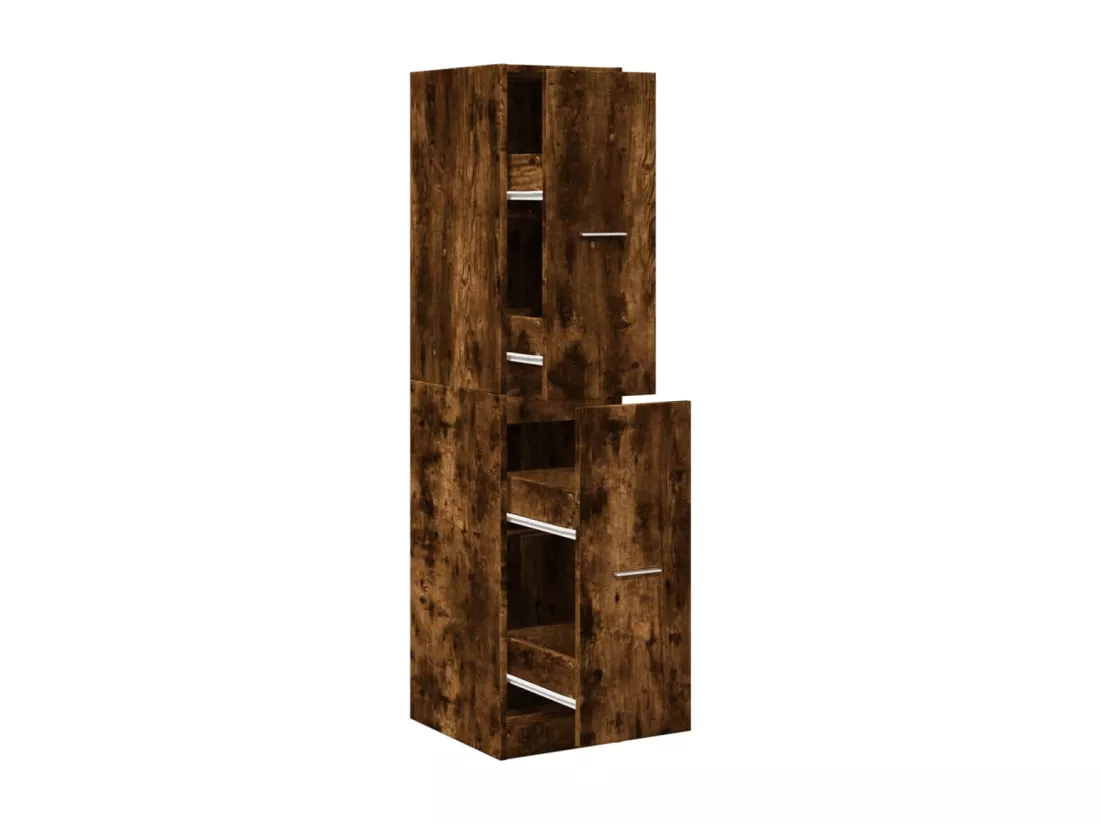 Armoire d'apothicaire chêne fumé 30x41x144,5 cm bois ingénierie