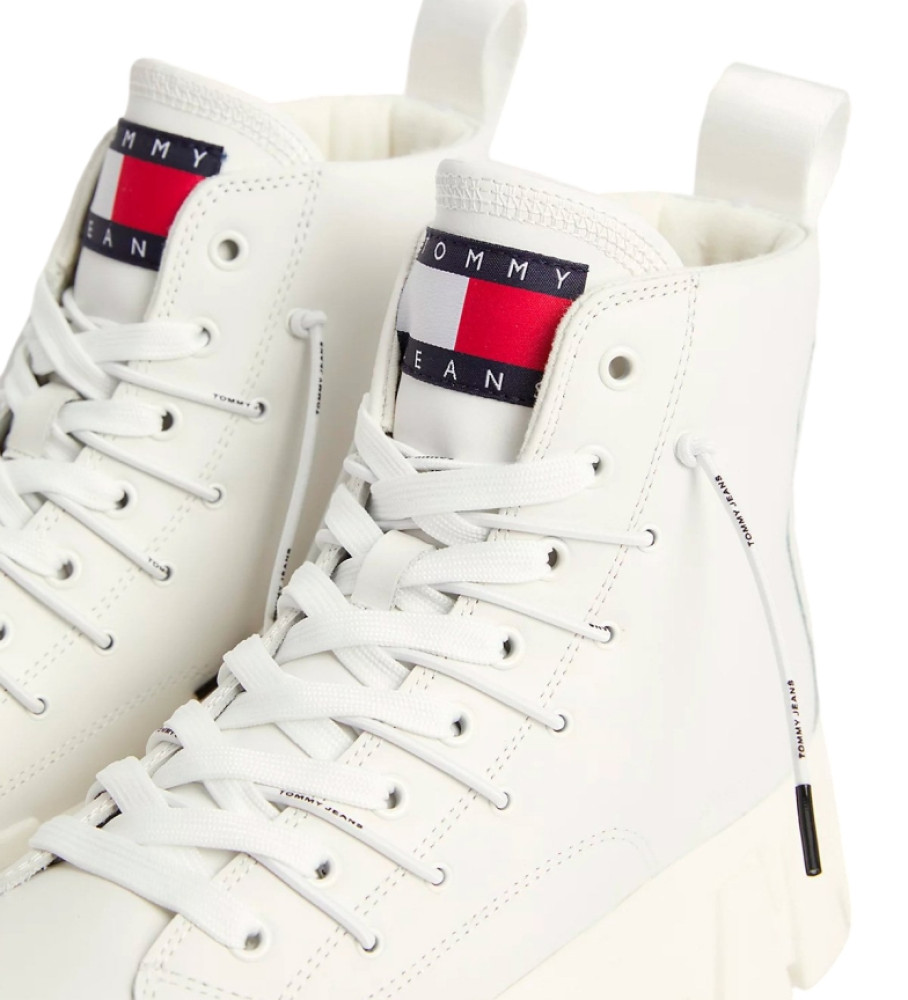 Tênis plataforma de couro branco Tommy Jeans