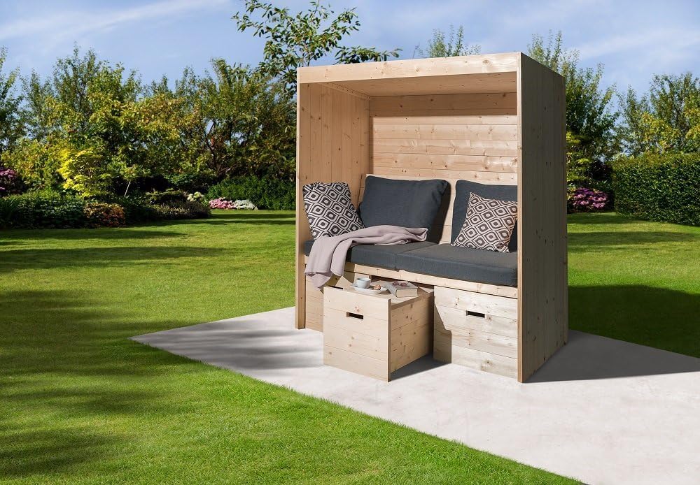 Weka 168.0101.00.00 Sitzlaube Bozen, Naturbelassen, 170 x 85 x 192 cm