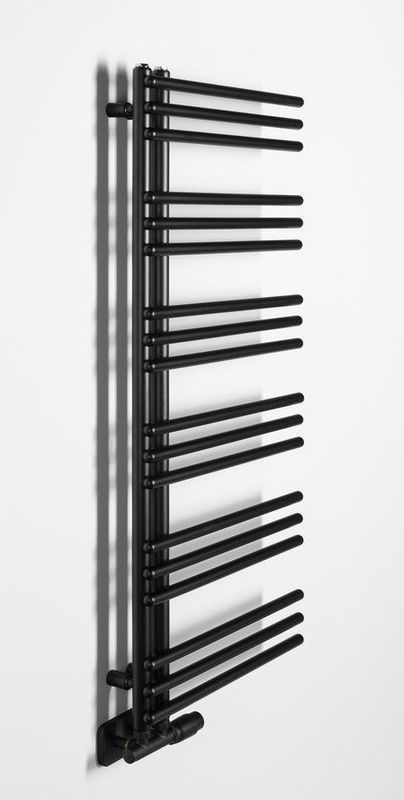 Aqualine - Poseidon - Handdoekradiator - Zwart mat - 45x114cm - 380 Watt