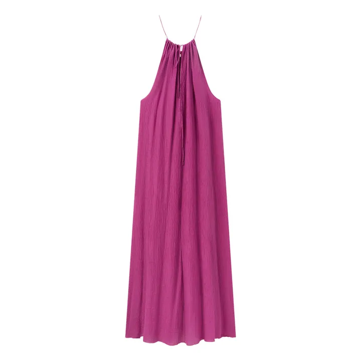 Pomandère Robe Bretelles Fines Coton et Soie | Violet