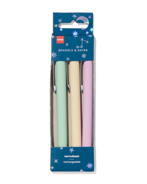 ensemble de 3 stylos rechargeables mat