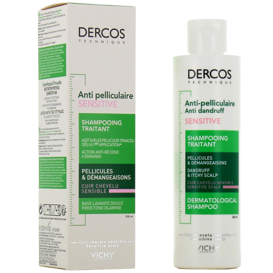 Shampooing traitant antipelliculaire pour cuir chevelu sensible Dercos Vichy