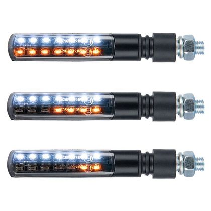 Clignotant Oxford NightSlider LED SEQUENTIELS Avant 2 en 1 (inclus 2 résistances) La paire Universel - Noir