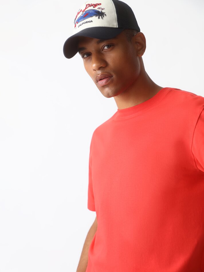 Camiseta Premium Relaxada - Vermelho Vivo