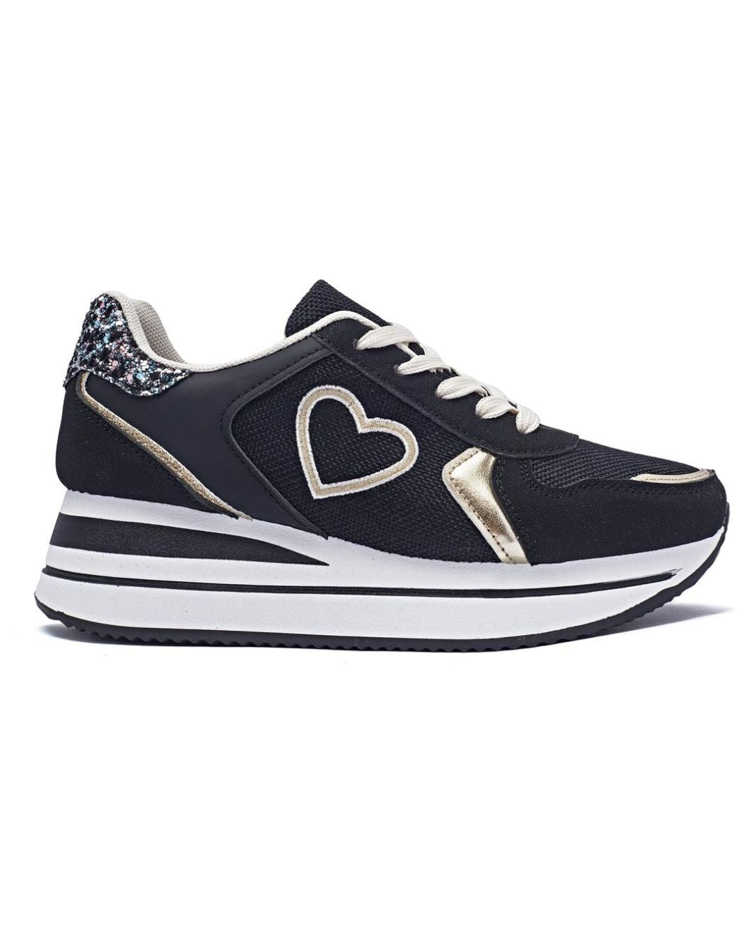 Basket femme noire à lacets - Junon