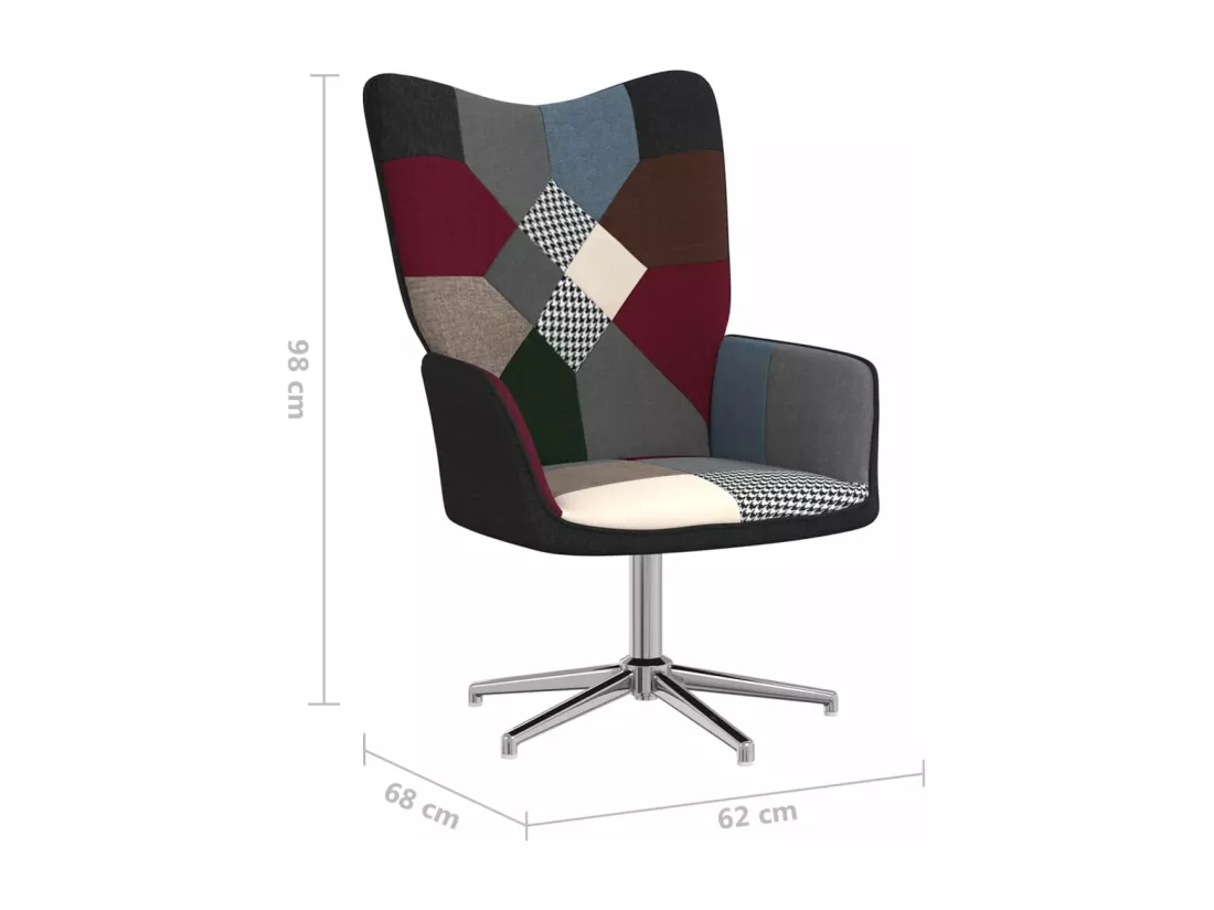 Chaise de relaxation avec tabouret Patchwork Tissu