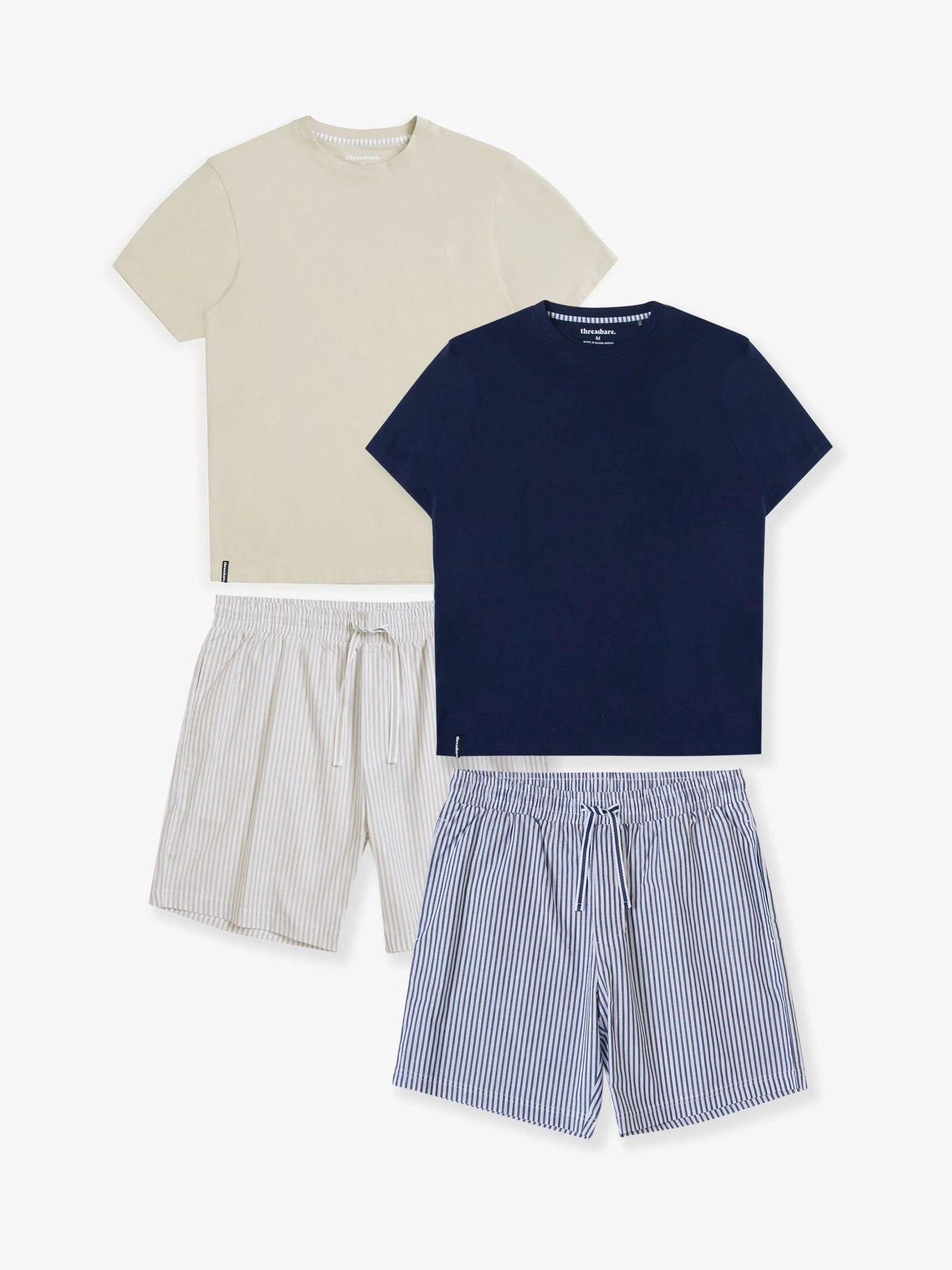 Threadbare Stripe Short Sleeve Pyjamas Set 2 Pack