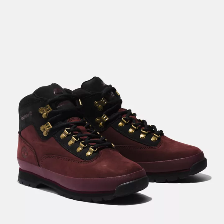 Bota de couro Euro Hiker para homem na cor Borgonha