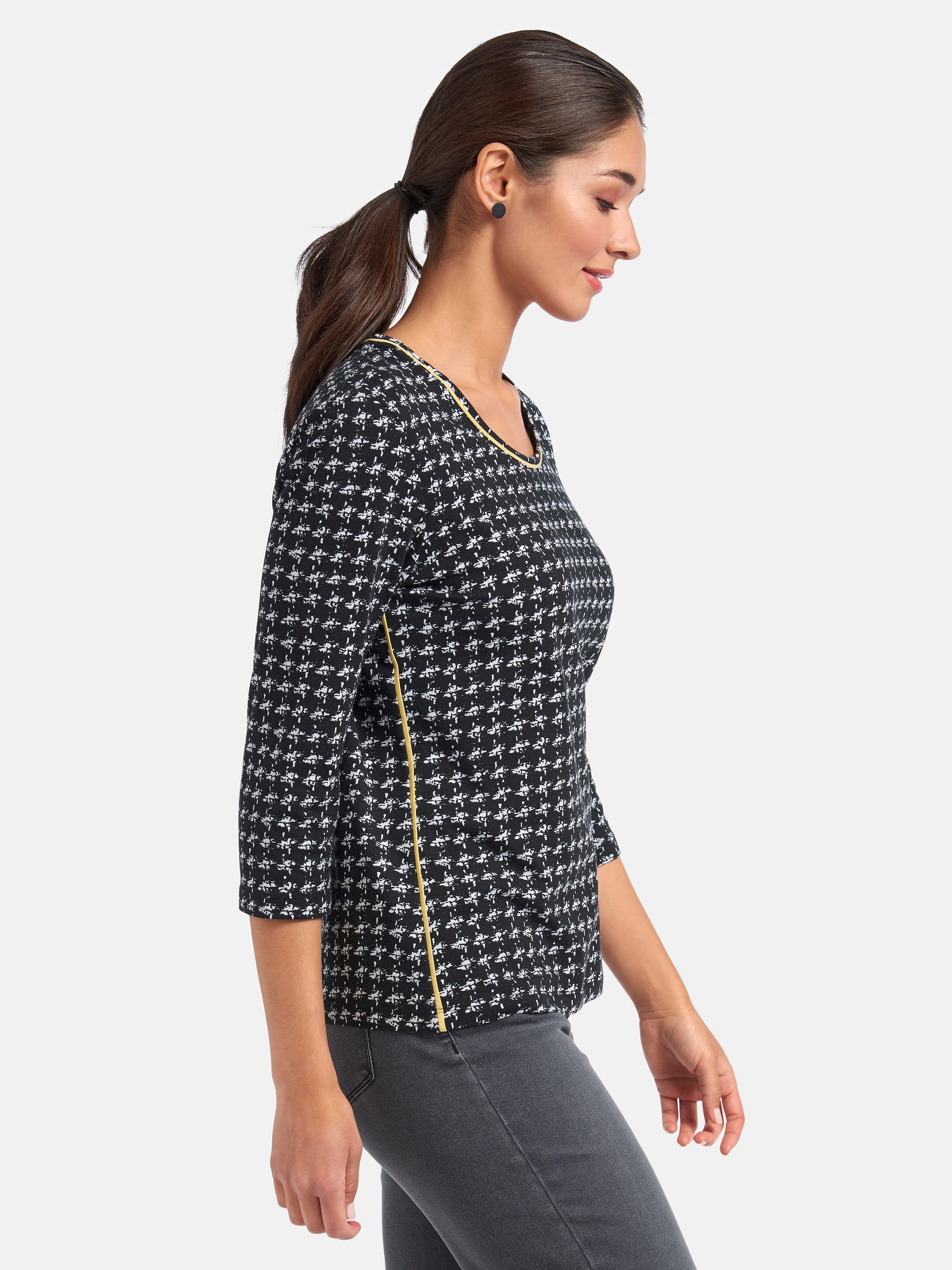 Rundhals-Shirt mit 3/4-Arm