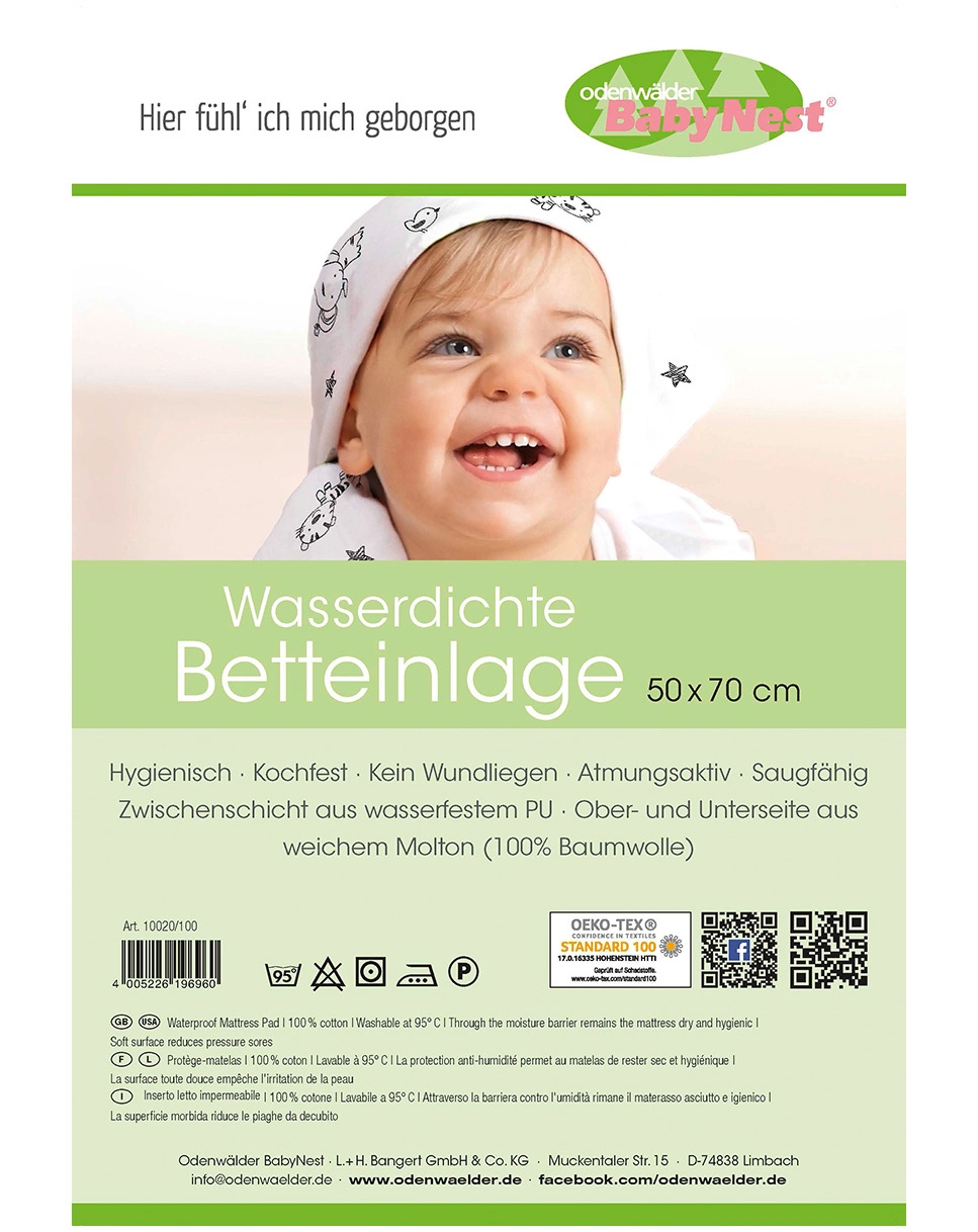 Betteinlage COTTON (50x70) wasserdicht in weiß