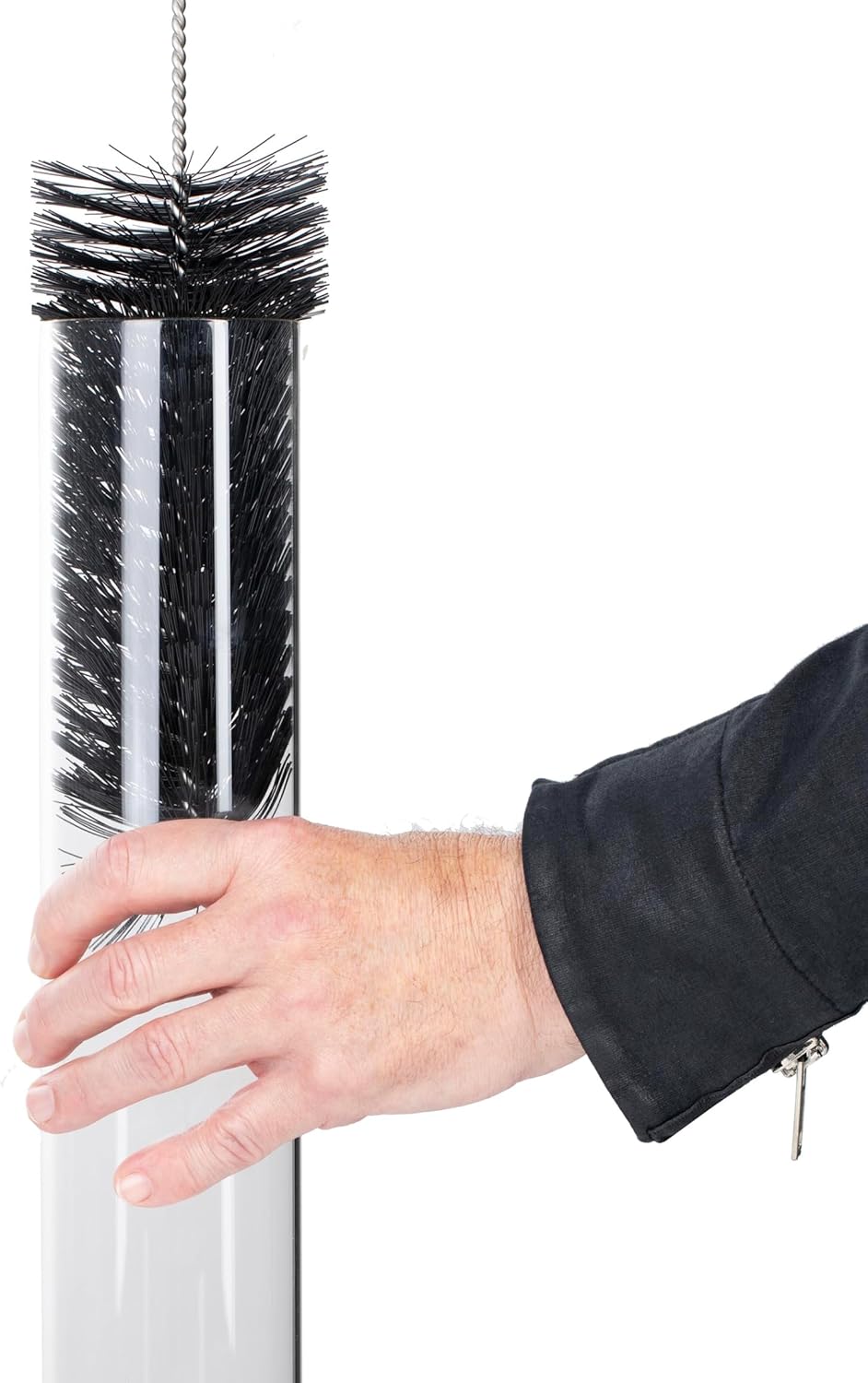 Feuerrohr - Dekorative Feuersäule Outdoor inkl. Reinigungsbürste und Abdeckhaube | Nachhaltige Feuerrohr Pelletfackel für stimmungsvolle Gartenmomente und tolles Ambiente
