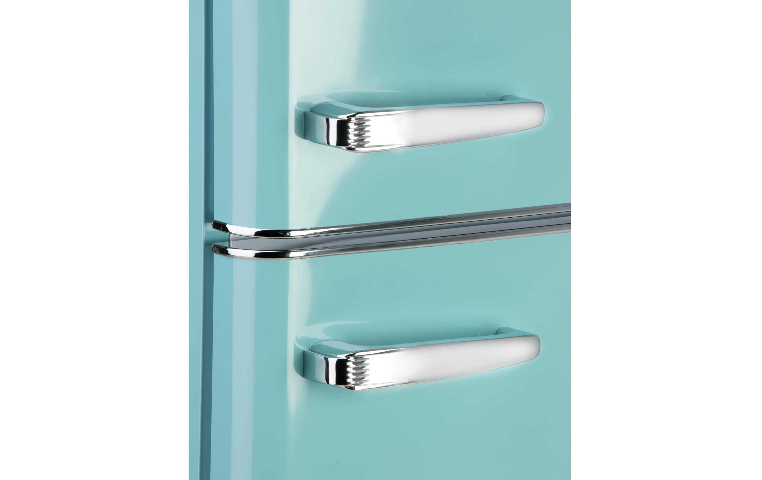 Kühlschrank DO91705R Türkis, Rechts<br>Freistehender Kühlschrank im Retro-Design