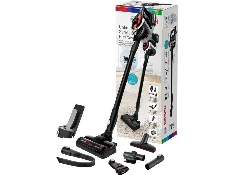 Bosch Unlimited Serie | 8 ProPower BSS81POW1 - Støvsuger - pind/håndholdt (2-i-1) - uden pose - ledningsfri - sort