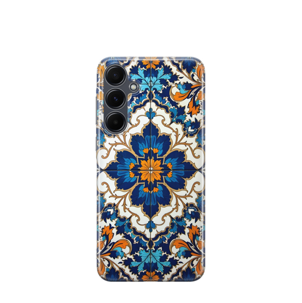 Samsung Galaxy A55 Gummi Hülle Majolika Royale - Blau