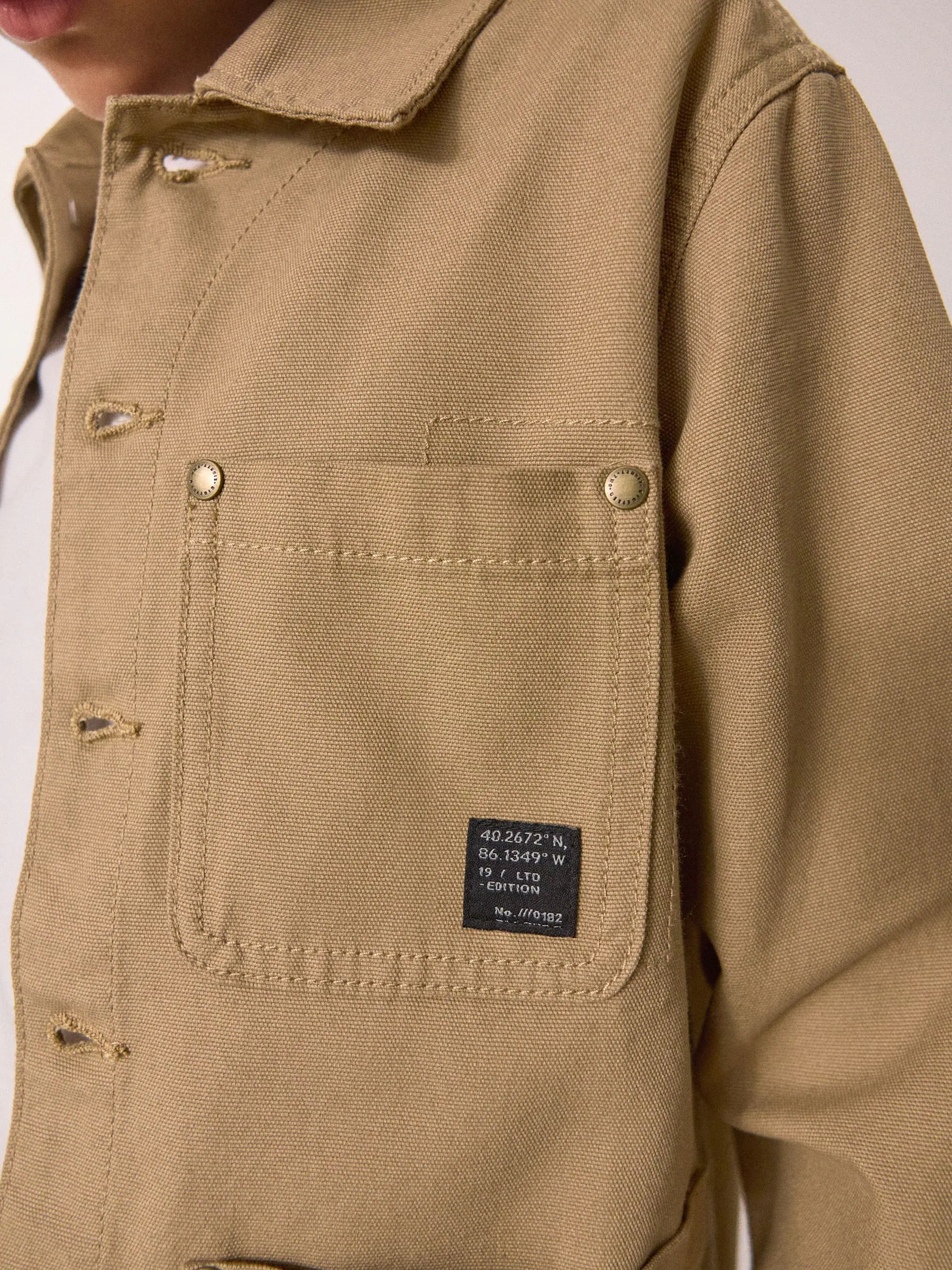 Lichtbruin - Canvas overshirt (3-16jr)