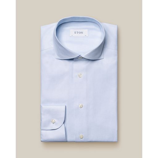Eton Melange Semi Solid Fine Twill Contemporary Fit Skjorte, Light Blue, 46