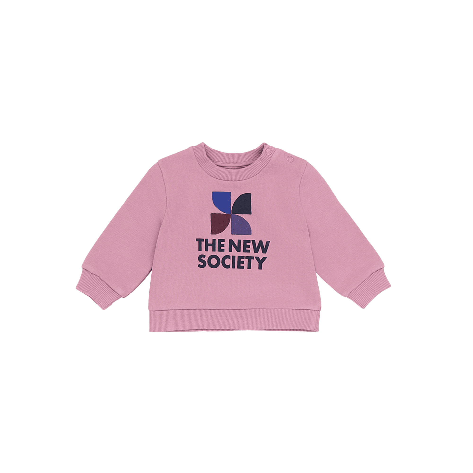 AMARA - Sweat ample col rond en coton sérigraphié | Rose