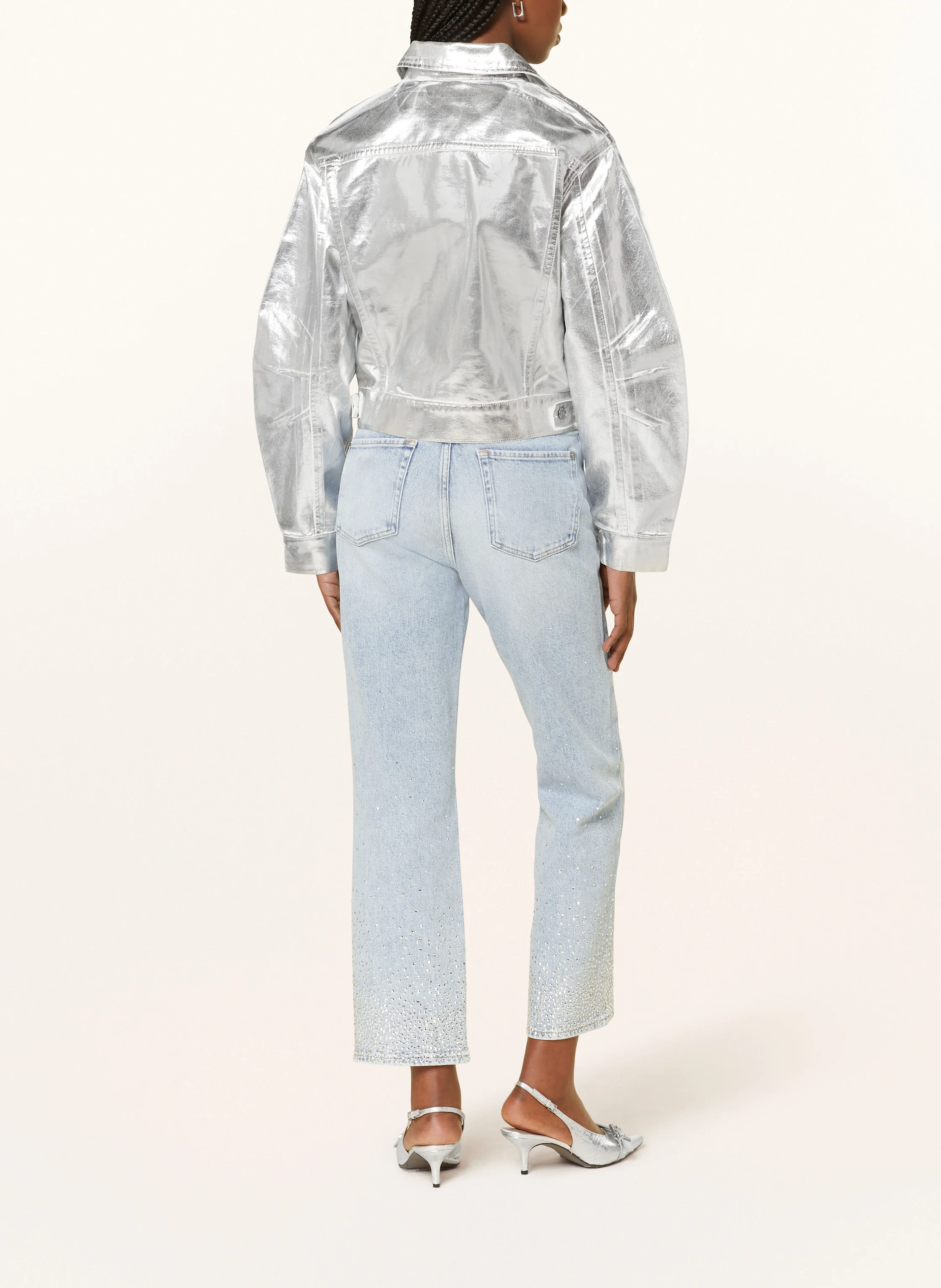 7 for all mankind Straight Jeans LOGAN STOVEPIPE mit Schmucksteinen