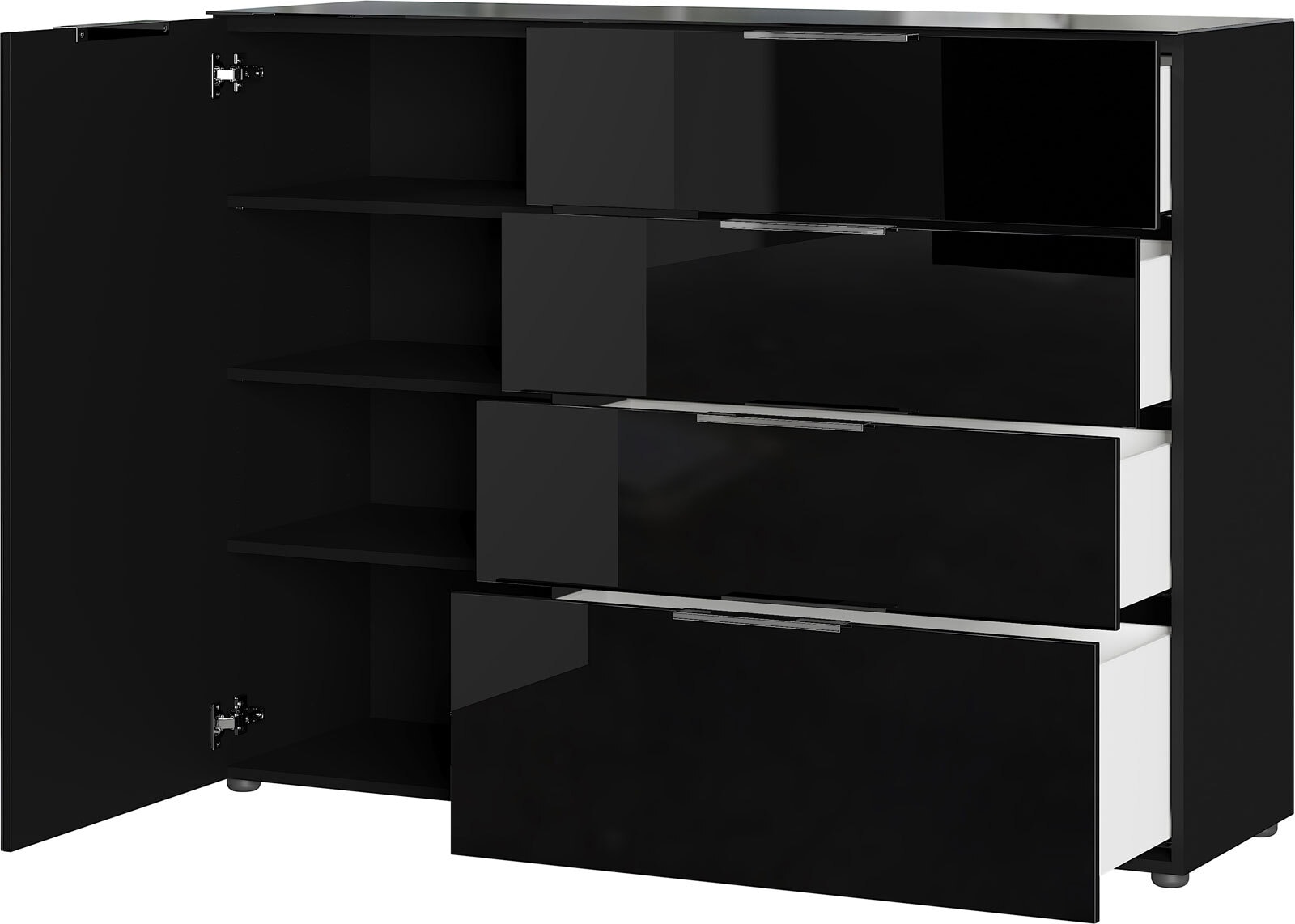 Sideboard OAKLAND 134 x 102 cm Schwarz