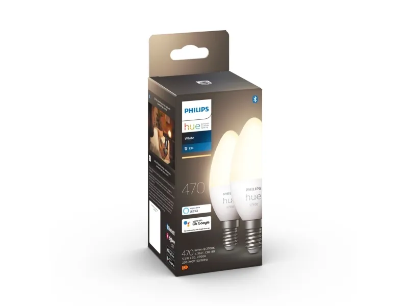 Philips Hue White Kerte - E14 pærer - 2-pak