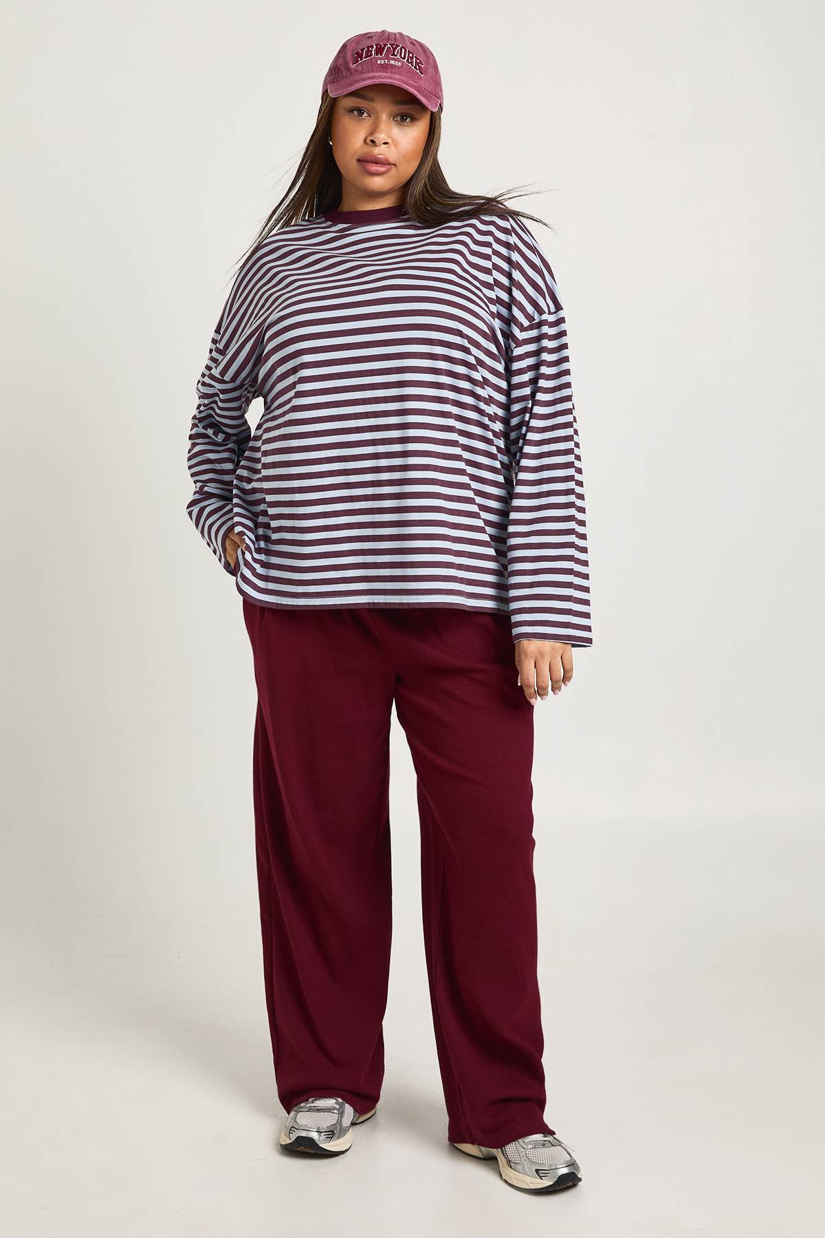 boohoo Jogging Ballon Plissé Côtelé Grande Taille