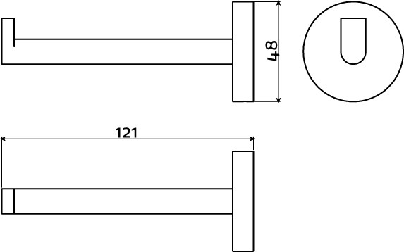 Clou Flat toiletrolhouder recht wit mat