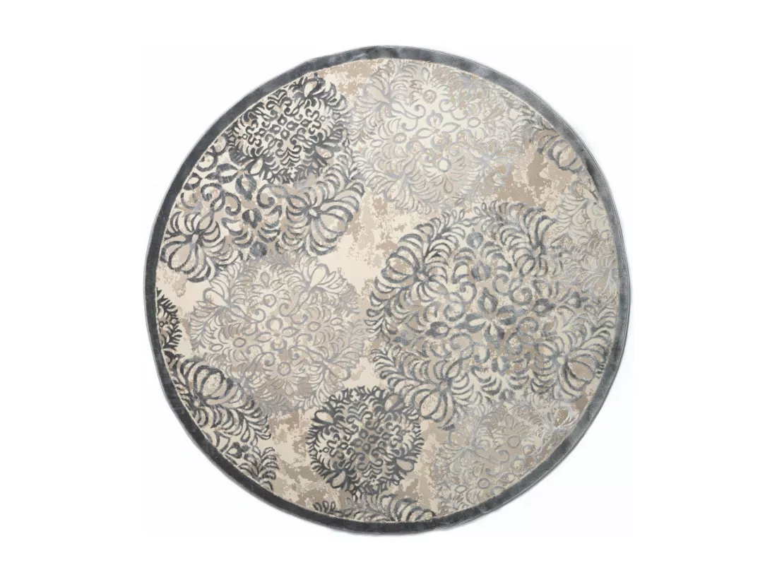 Tapis 125x125 gris Bern Clouds