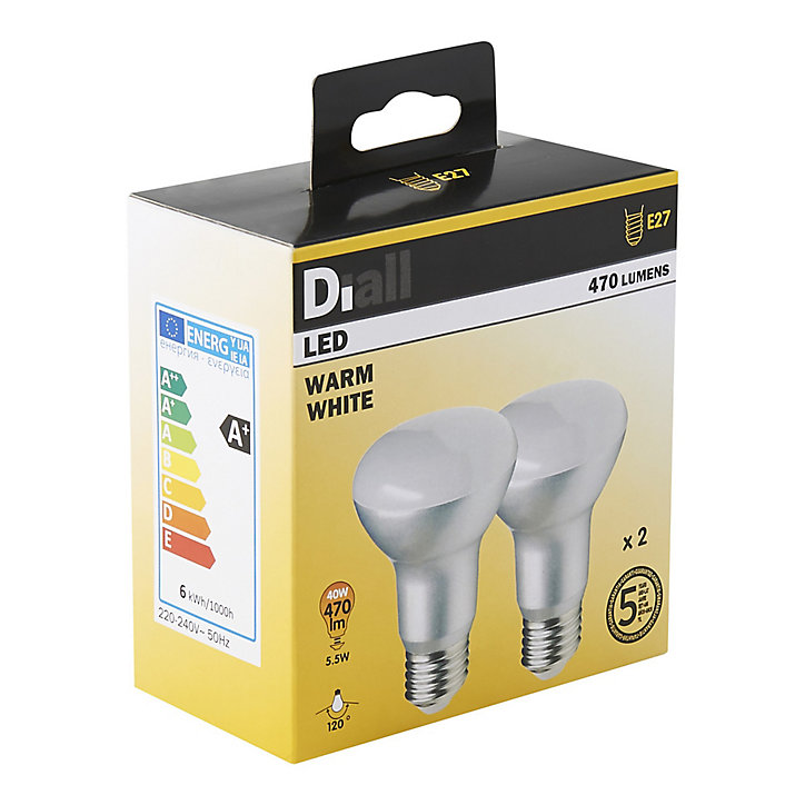 Ampoule LED Diall réflecteur R63 E27 5,5W=40W blanc chaud