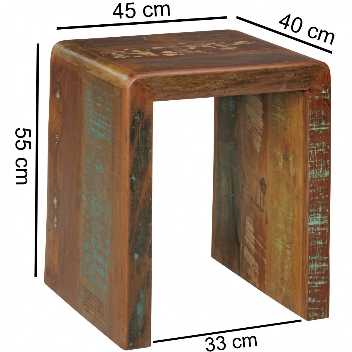 Beistelltisch - klar lackiert - Mango massiv - 45 cm breit