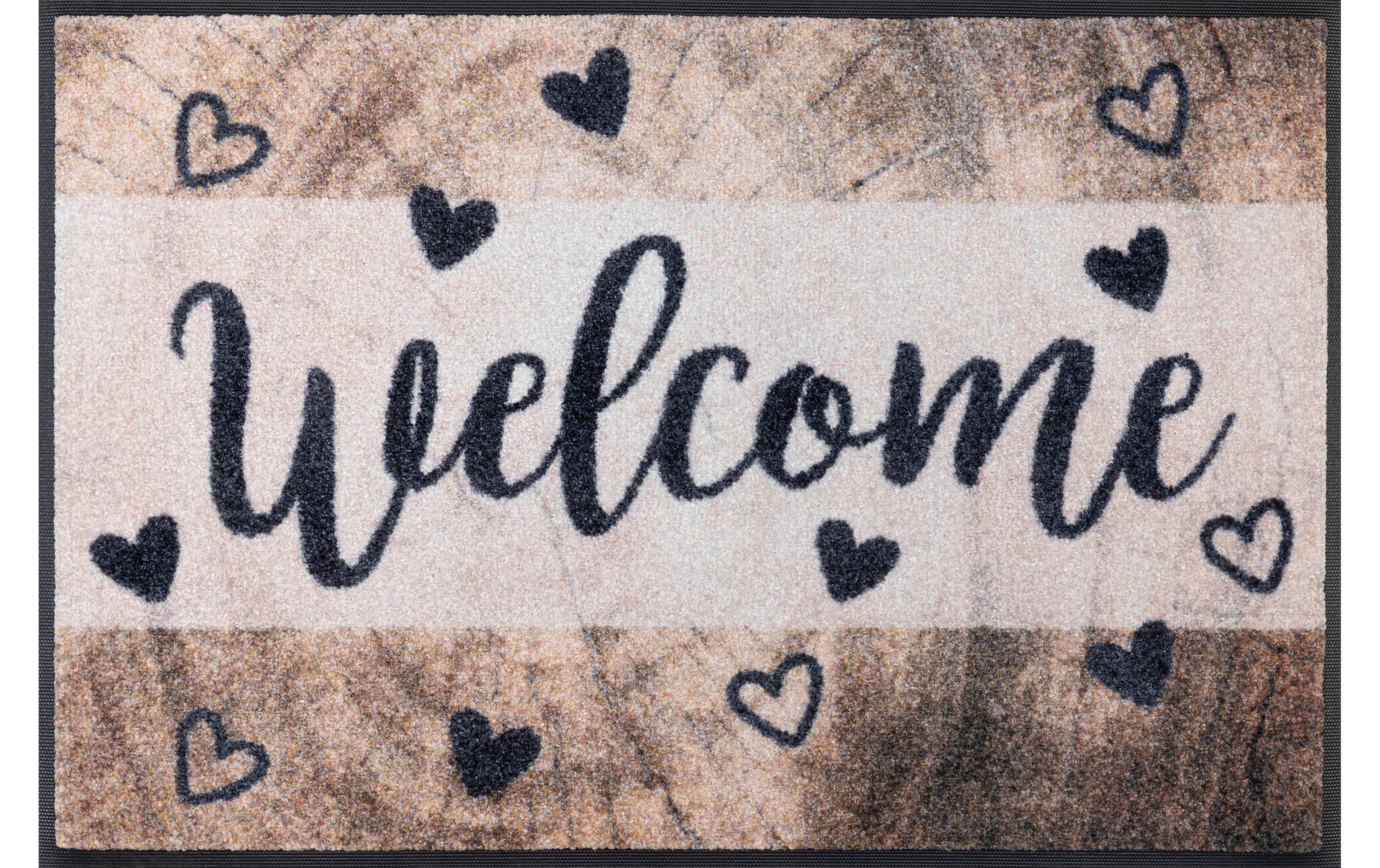 Fussmatte Wooden Welcome 50 x 75 cmPflegeleichte und rutschfeste Schmutzfangmatte
