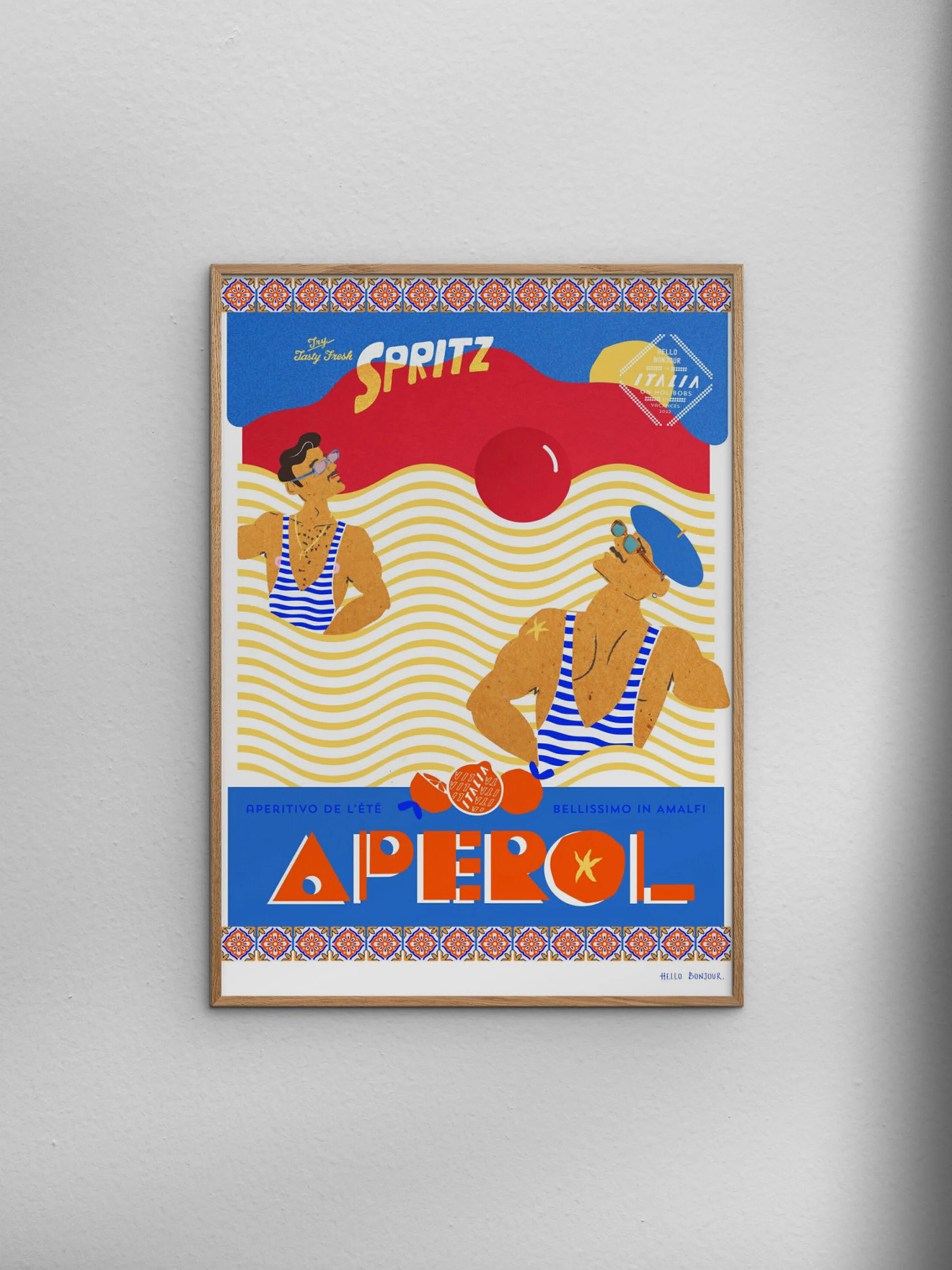 Poster Hello Bonjour - En Vacances