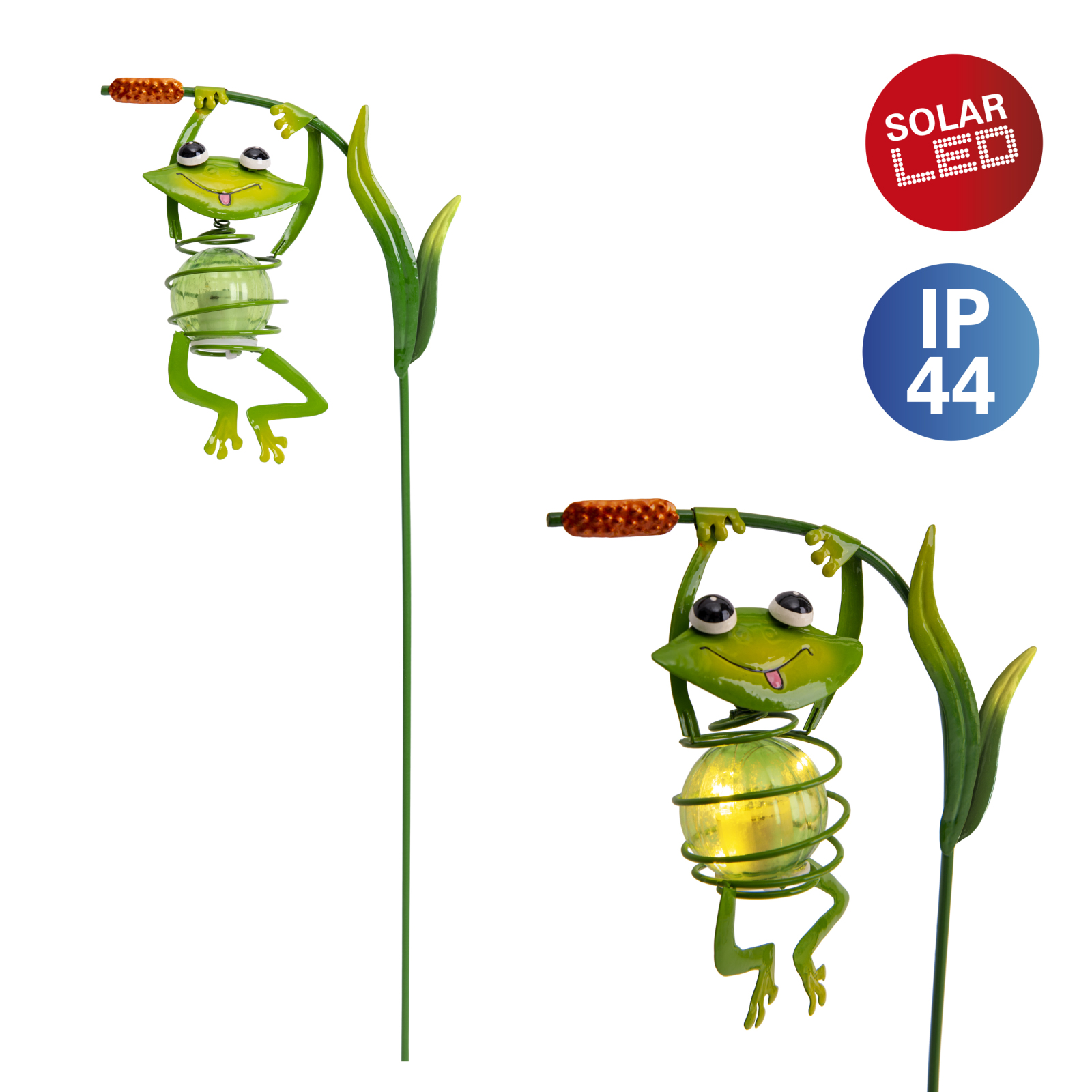 LED-Solar-Erdspieß FROSCH - grün - 66 cm