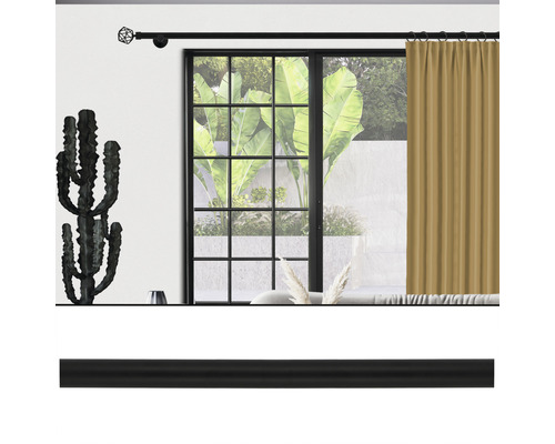 Metalen gordijnroede Premium & Loft Black Line zwart 150 cm Ø 28 mm