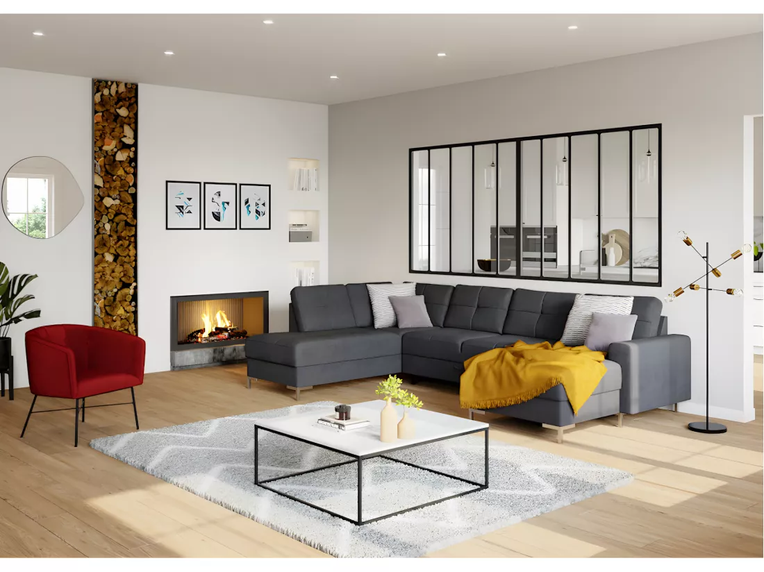 Verrière atelier en aluminium thermolaqué - 150x130 cm - Noir - BAYVIEW