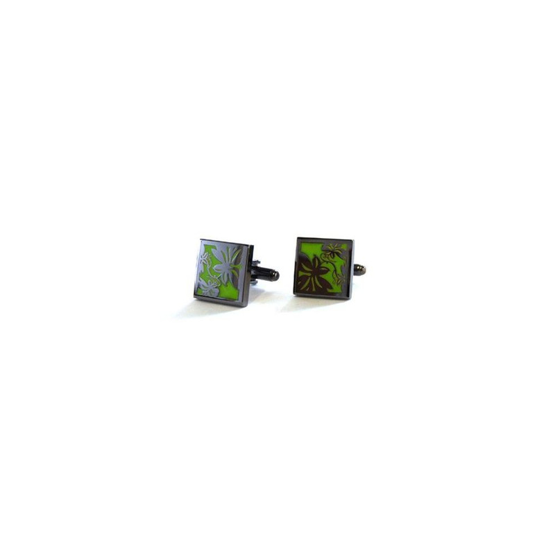 Boutons de manchette, Vine Black Metal, GREEN