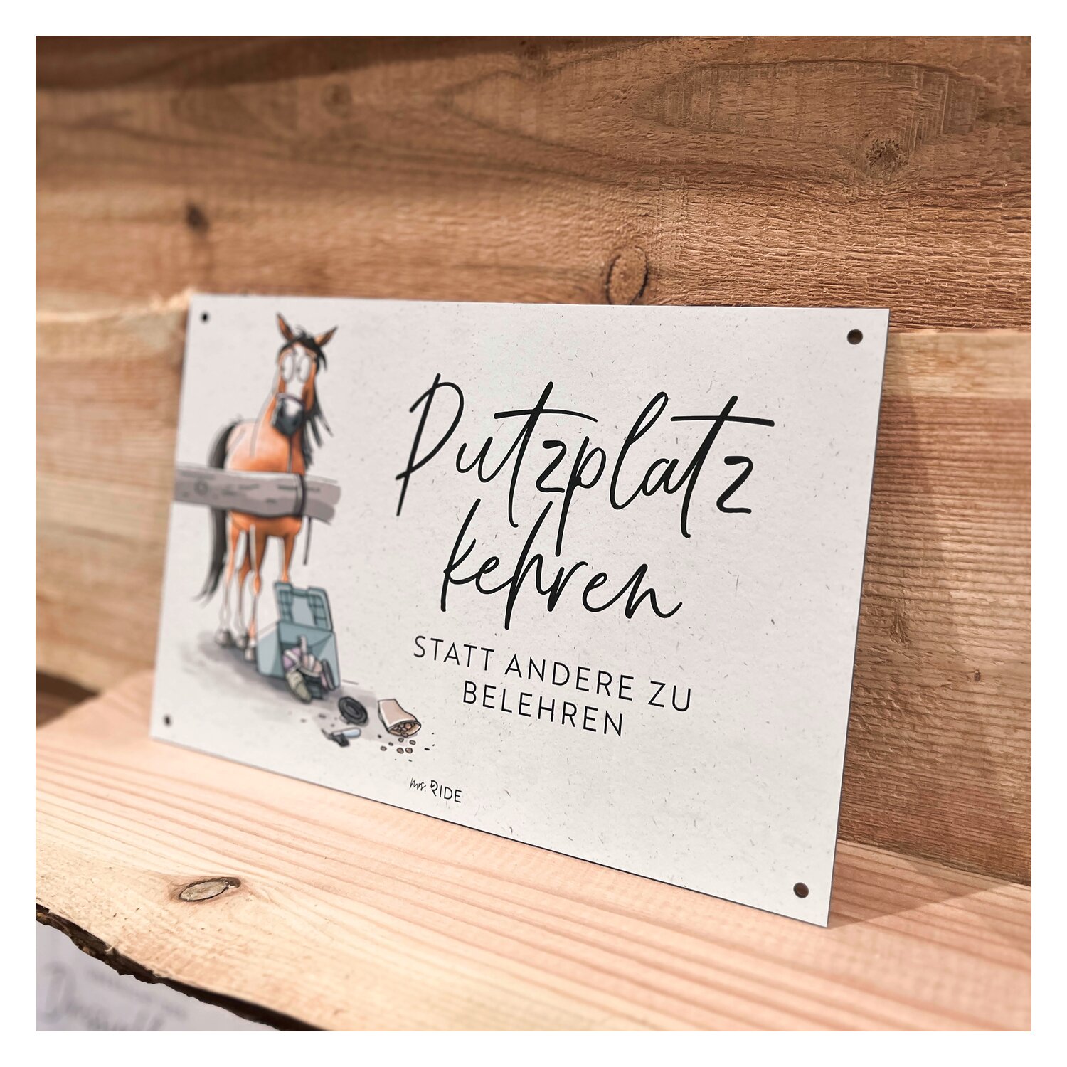 mrs. RIDE Stallschild  - ca. 30 cm x 20 cm - Putzplatz