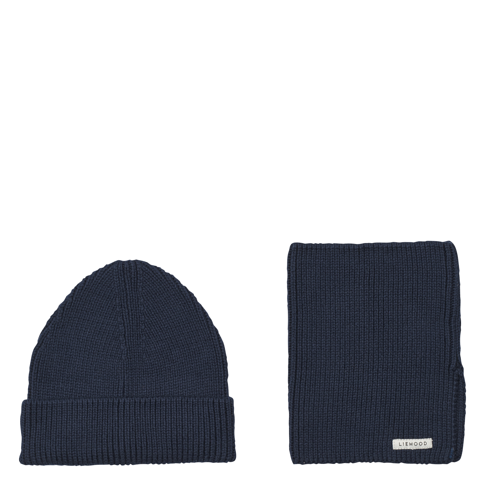 LINA - Set bonnet et écharpe en coton bio | Bleu