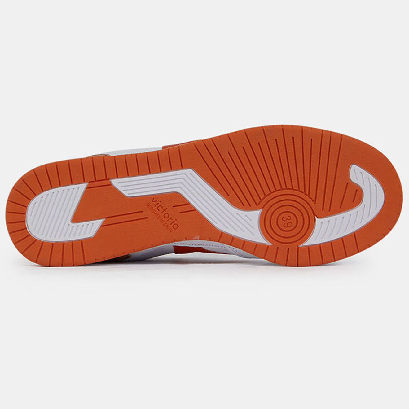 Victoria Sneakers Leanne en Cuir grainé orange/blanc