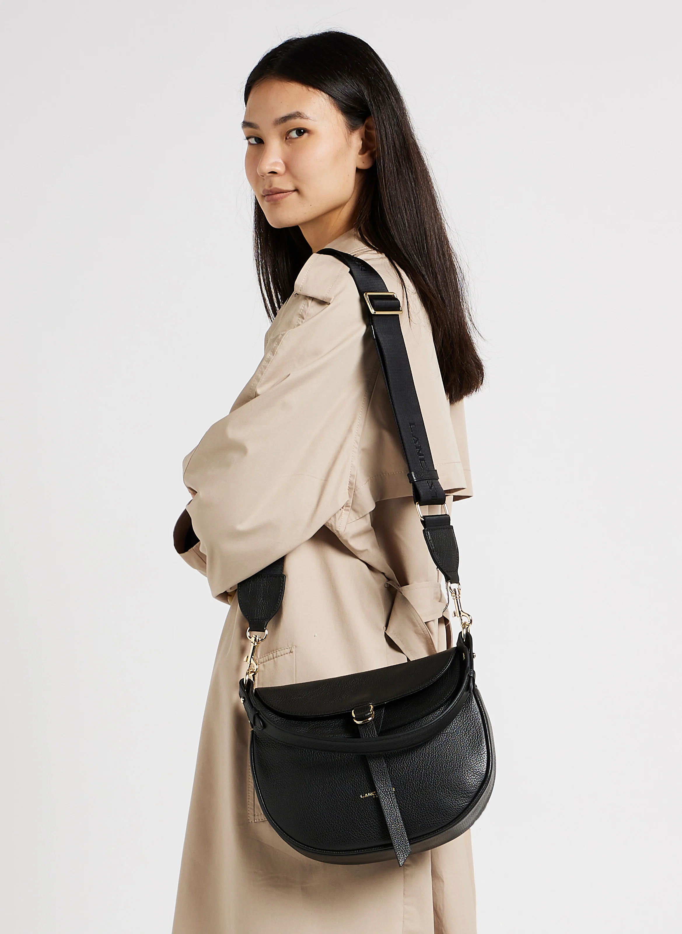 DUNE GAIA - Sac besace en cuir| Noir