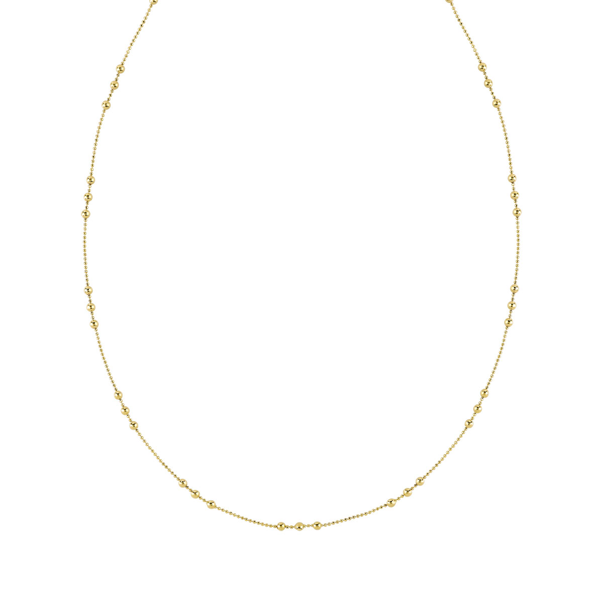 Collier plaqué or boules fines 45 cm