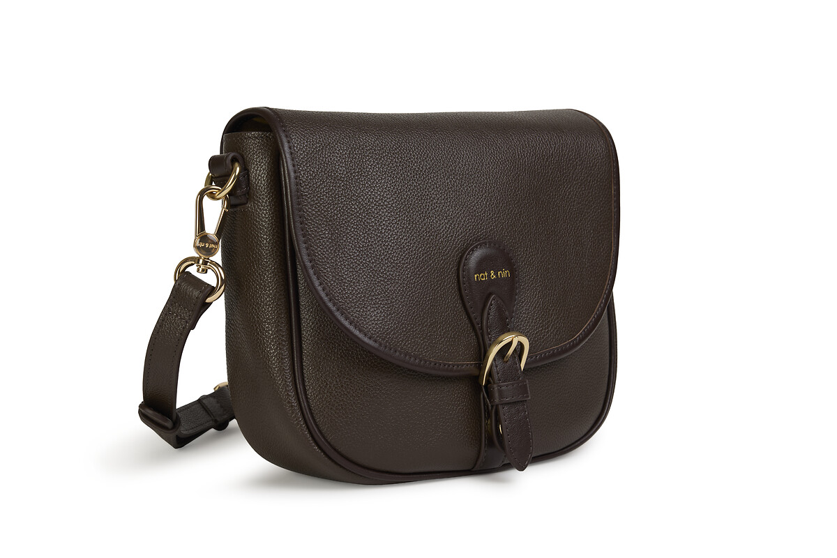NAT & NIN<br>Bolsa de mão com aba, em couro OLIVIA