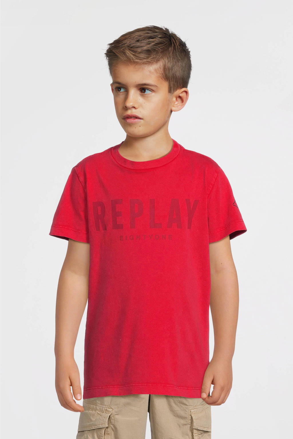 REPLAY T-shirt met tekst