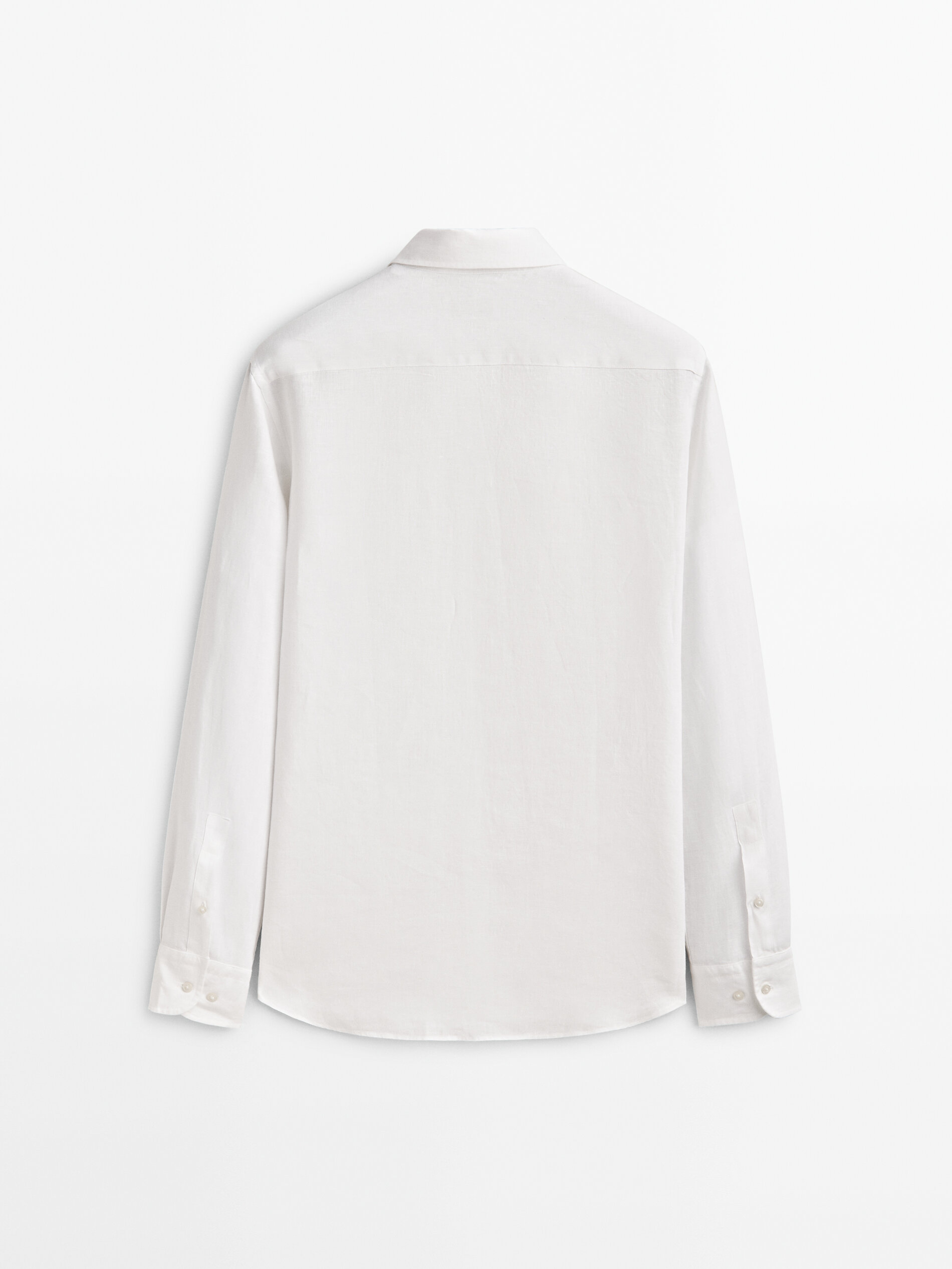 Camisa de corte regular, 100% linho - BRANCA