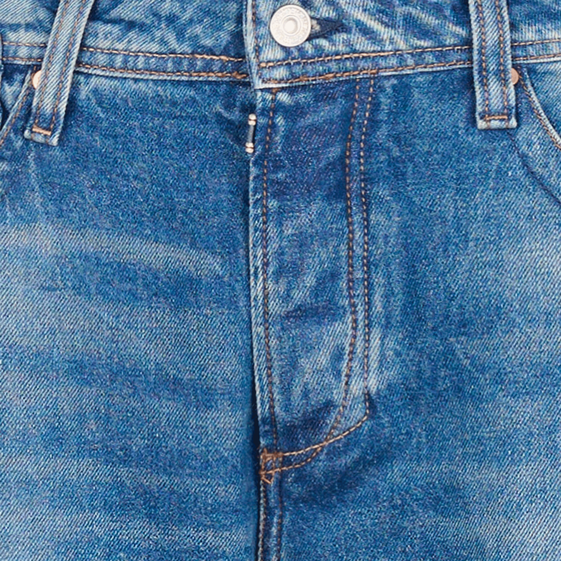 800/60 - Jean droit délavé en coton mélangé | Bleu
