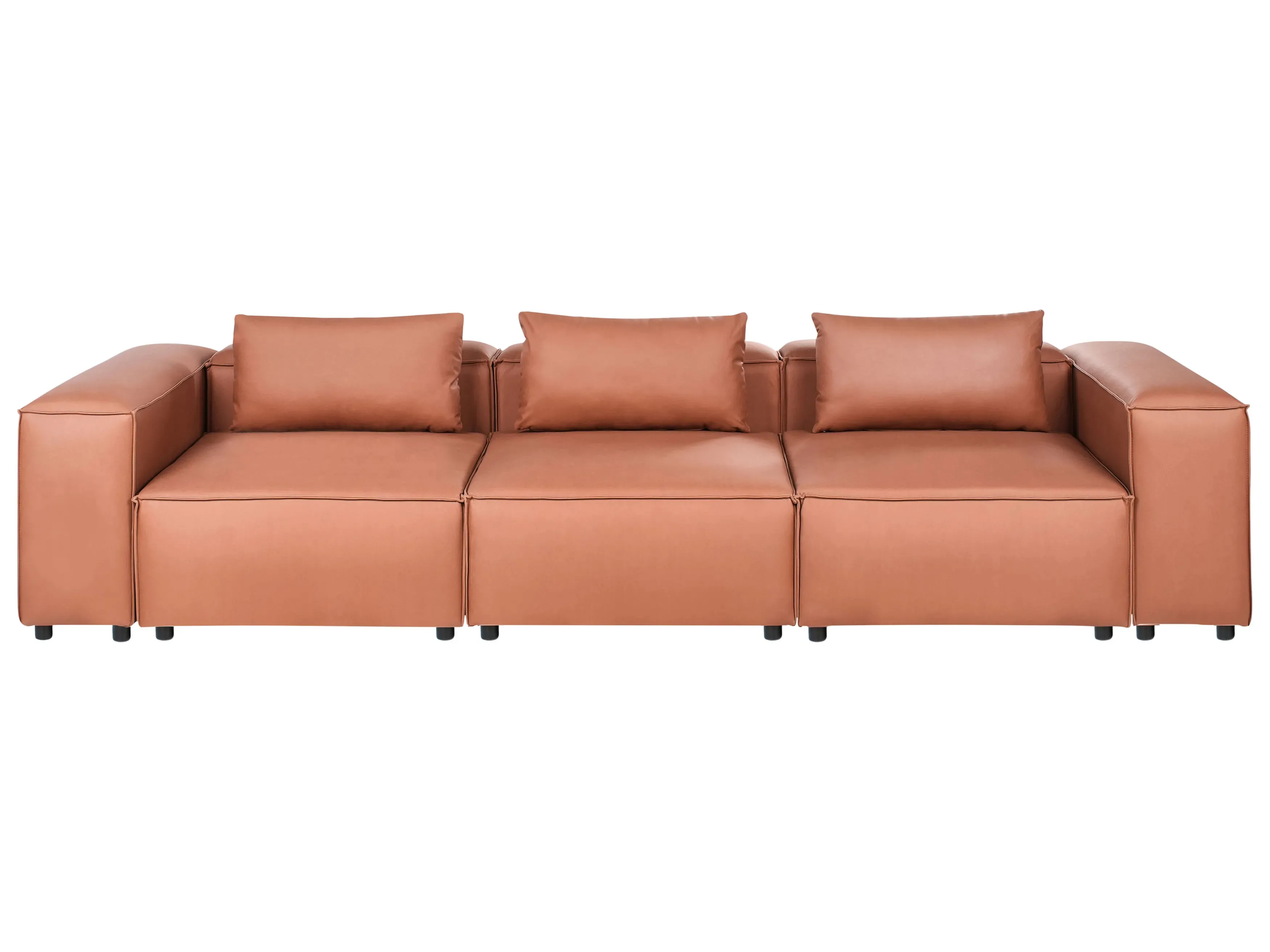 Modulaire bank 3-zits BRANDE Kunstleer Goudbruin