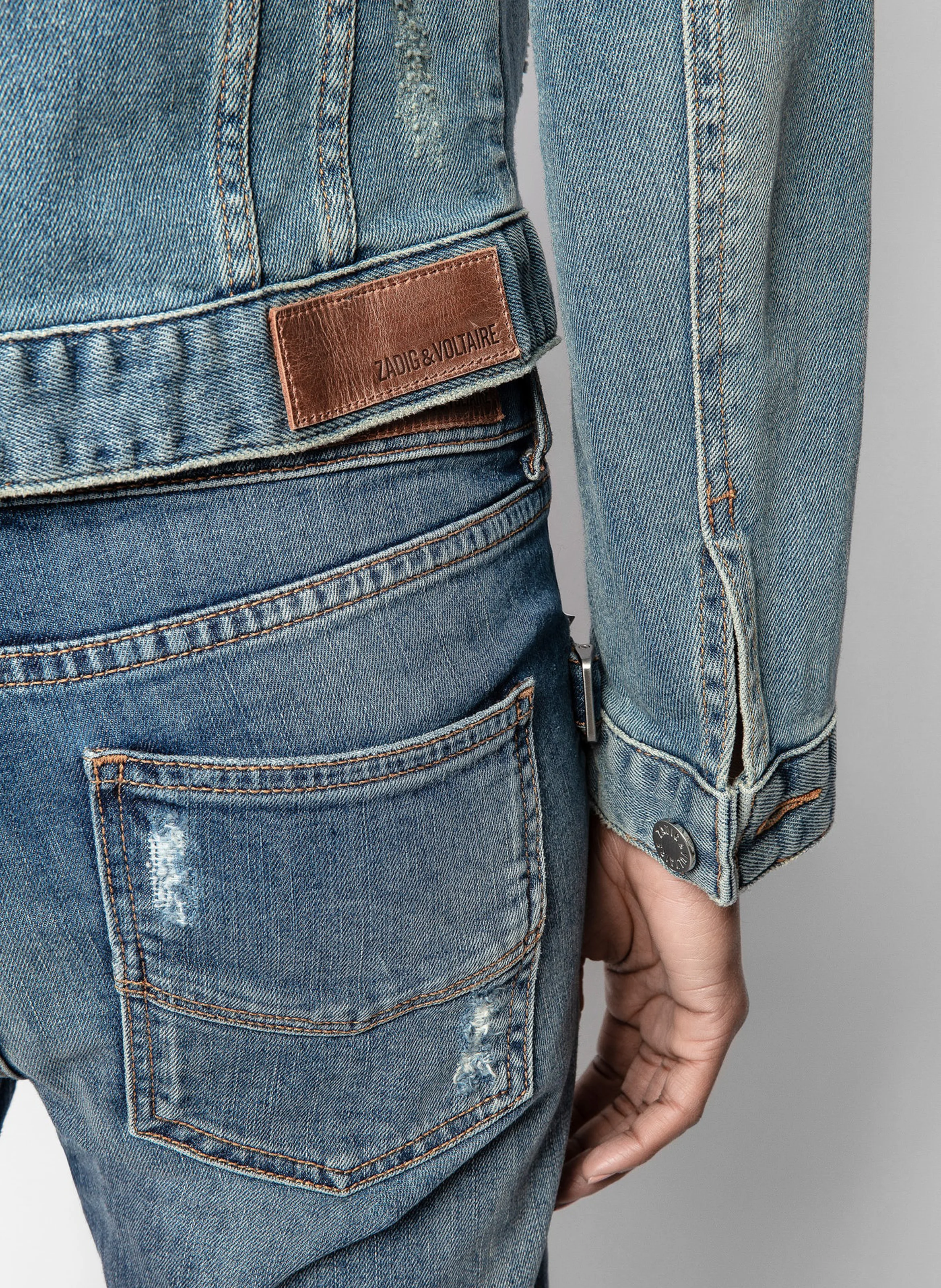 KIOKY - Blouson zippé en jean | Bleu