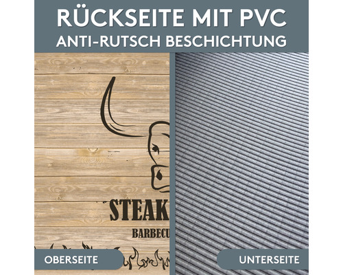 BBQ vloerbeschermingsmat Steakhouse plank 75x120 cm