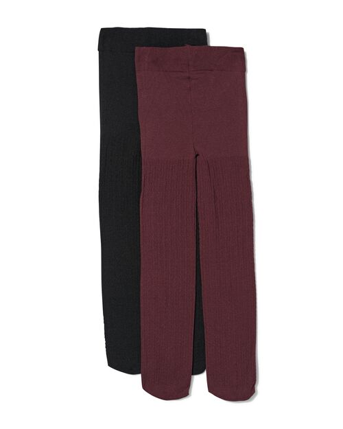 collants enfant motif torsadé  rouge foncé